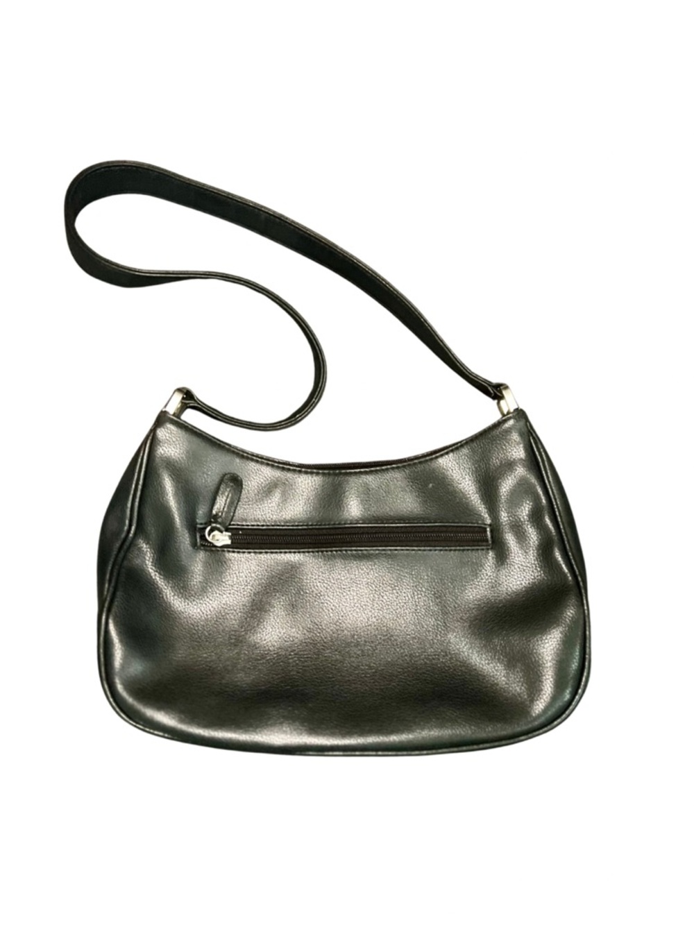 Liz Claiborne Black Shoulder Bag Pebbled Faux Leather Hobo Purse - Picture 5 of 9